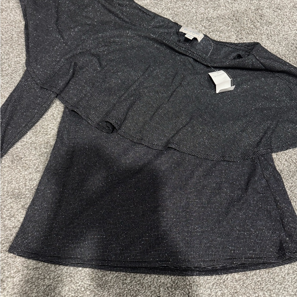 Belle Sky Charcoal Shimmer Blouse